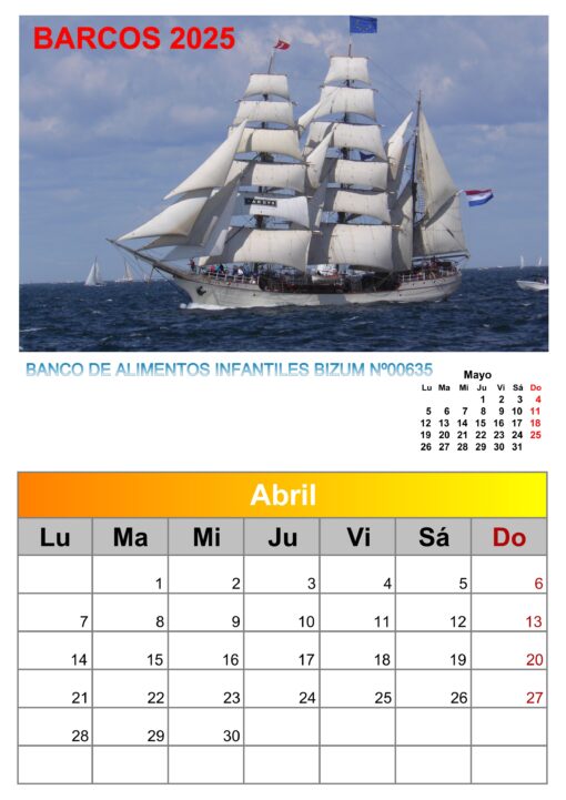 Calendario de imágenes de barcos 2025 formato A4, 12 €, envío gratis a España - Image 10