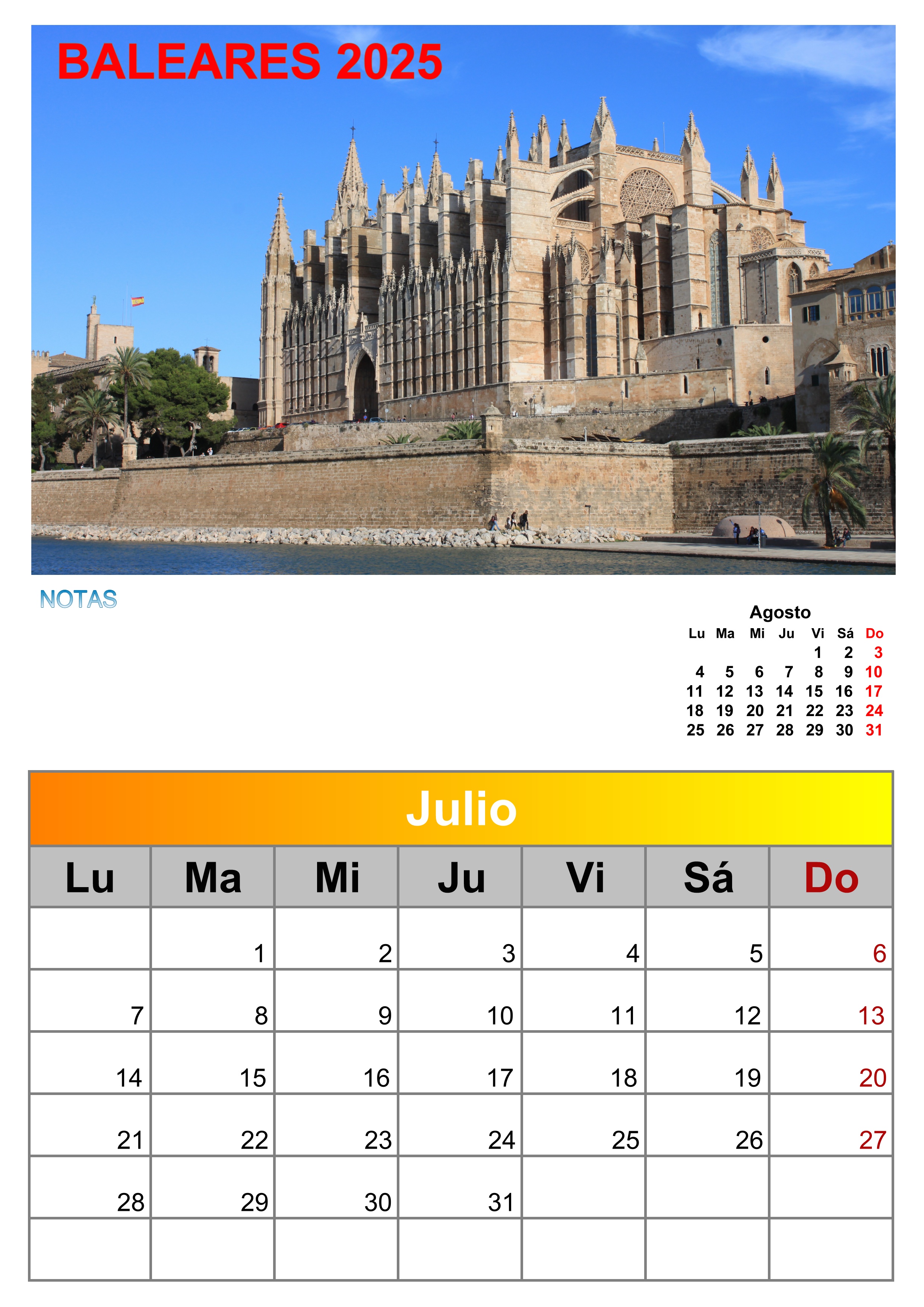 calendario de BALEARES 2025