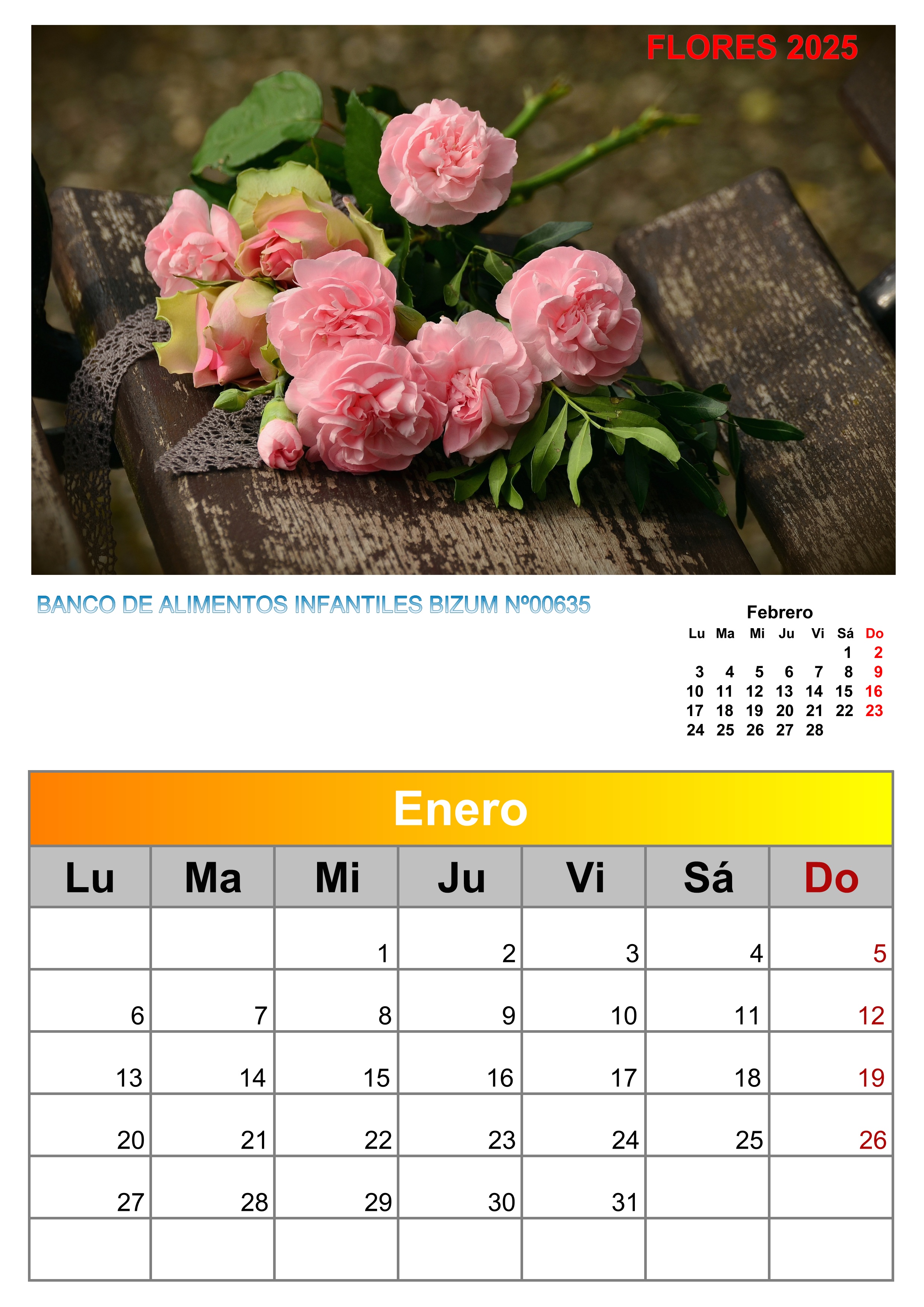 calendario FLORES 2025