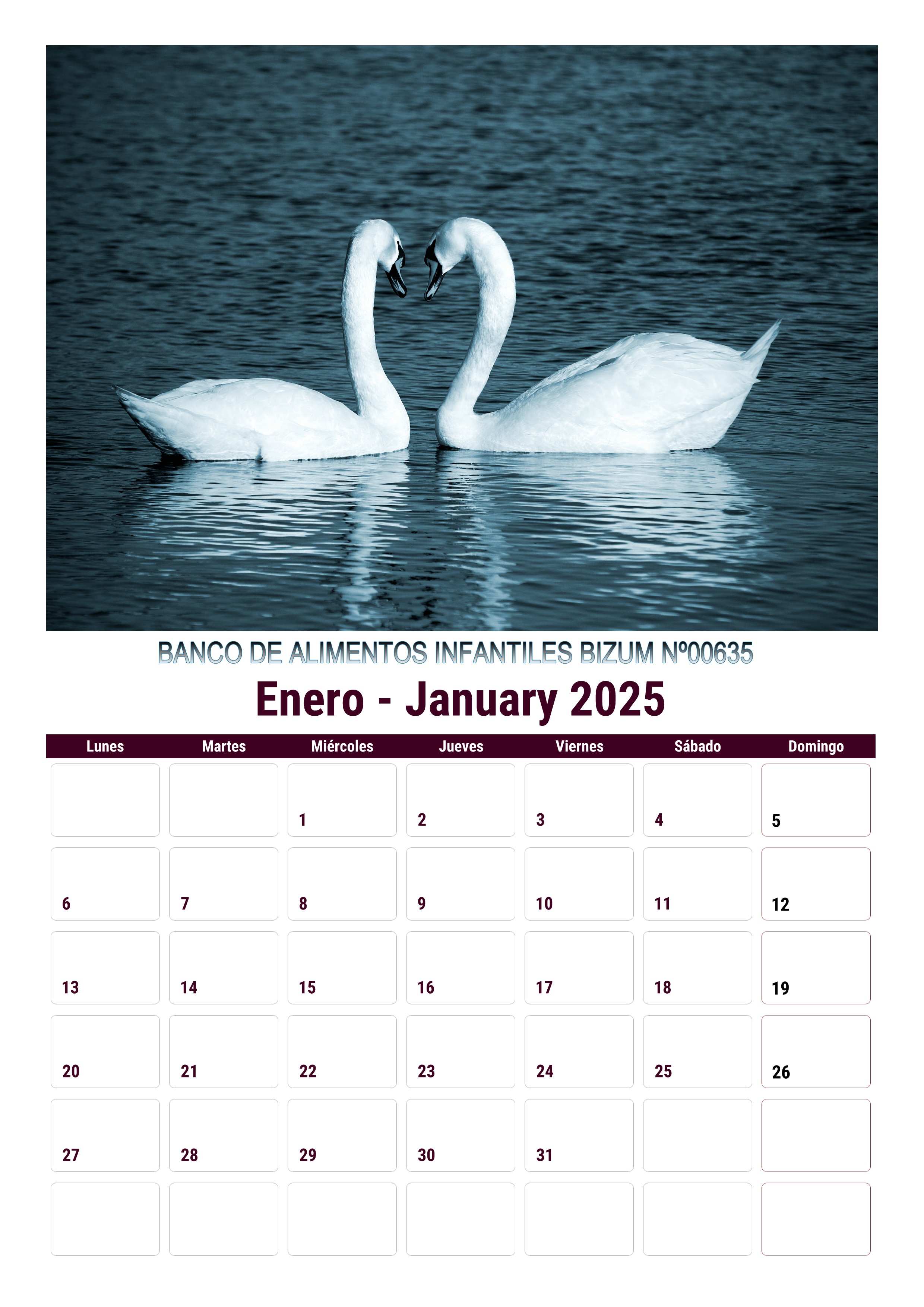 Calendario animales 2025